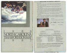 Vintage 1986-7 North Carolina Official State Highway Department Road Map