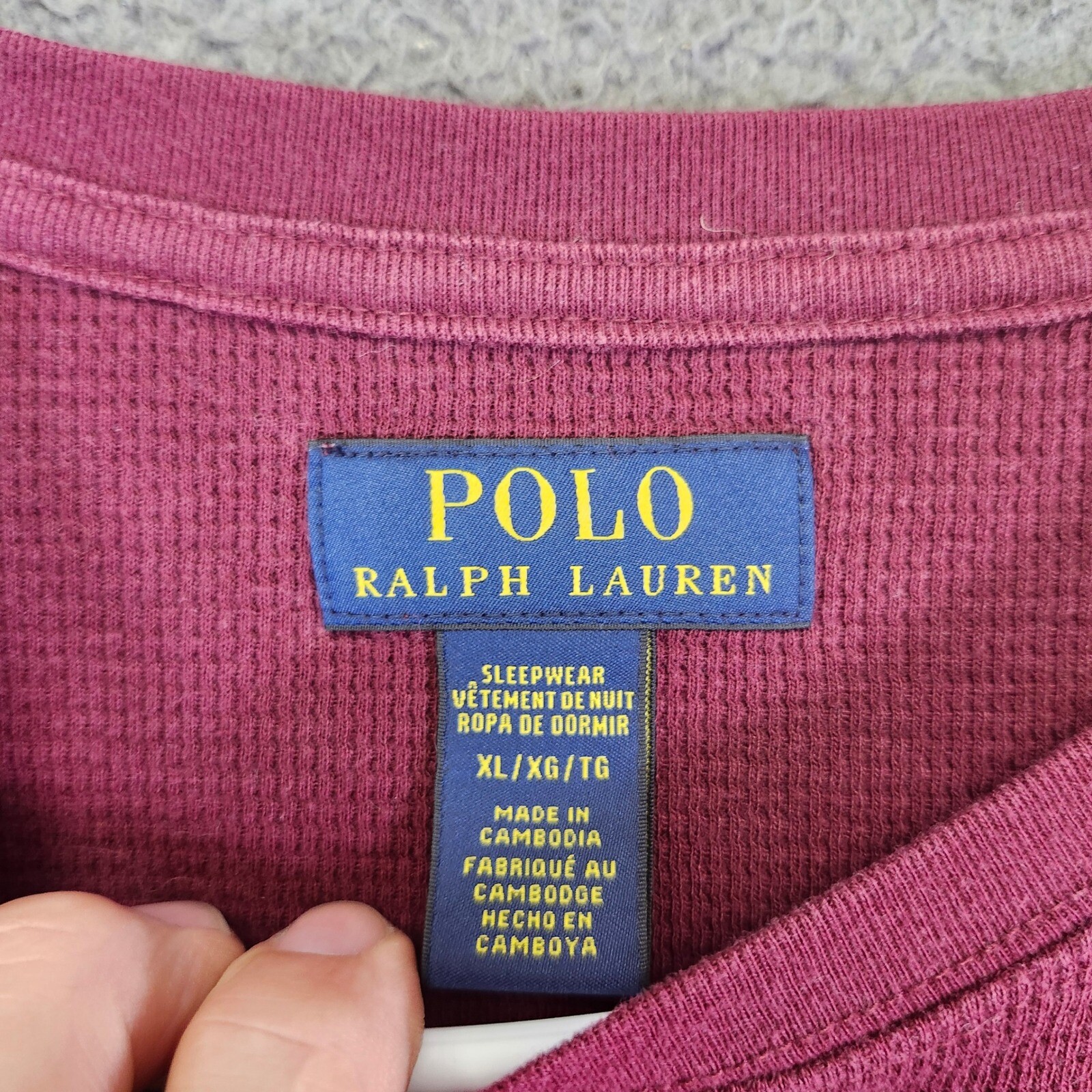 PONY Polo Ralph Lauren camicia termica manica lunga vestibilità classica XL