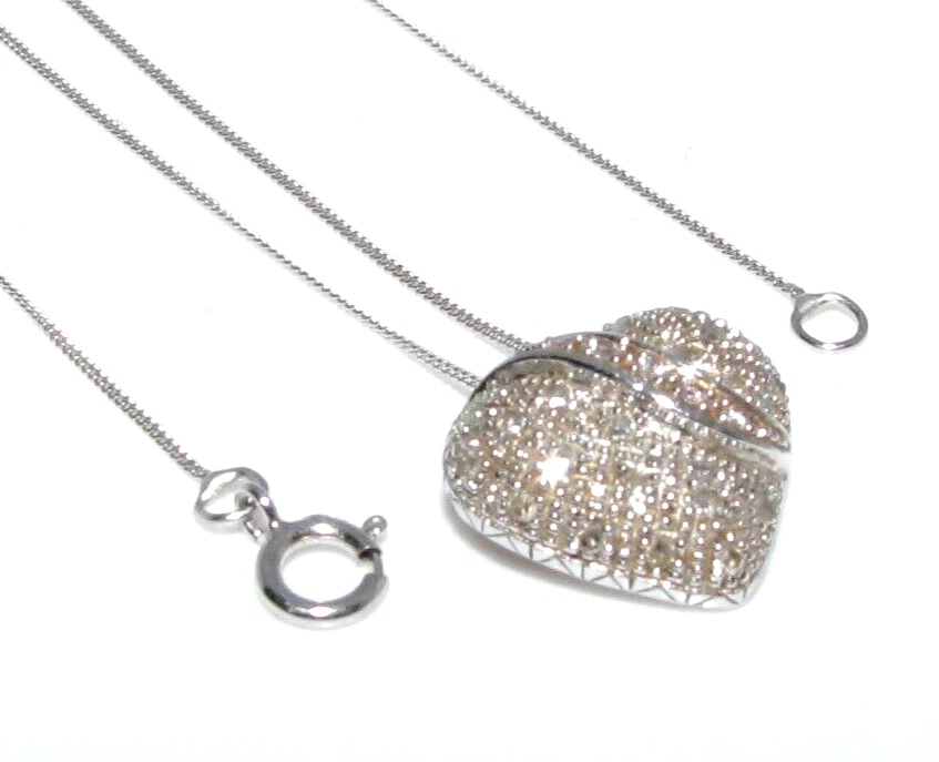 9ct white gold heart pendant sale