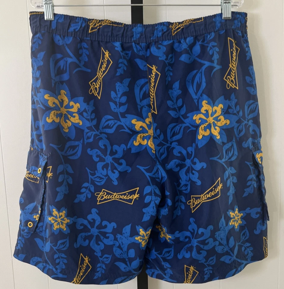 Official Anheuser Busch Budweiser Swimming Trunks Blue Men’s XL 2009 - Image 2 of 4
