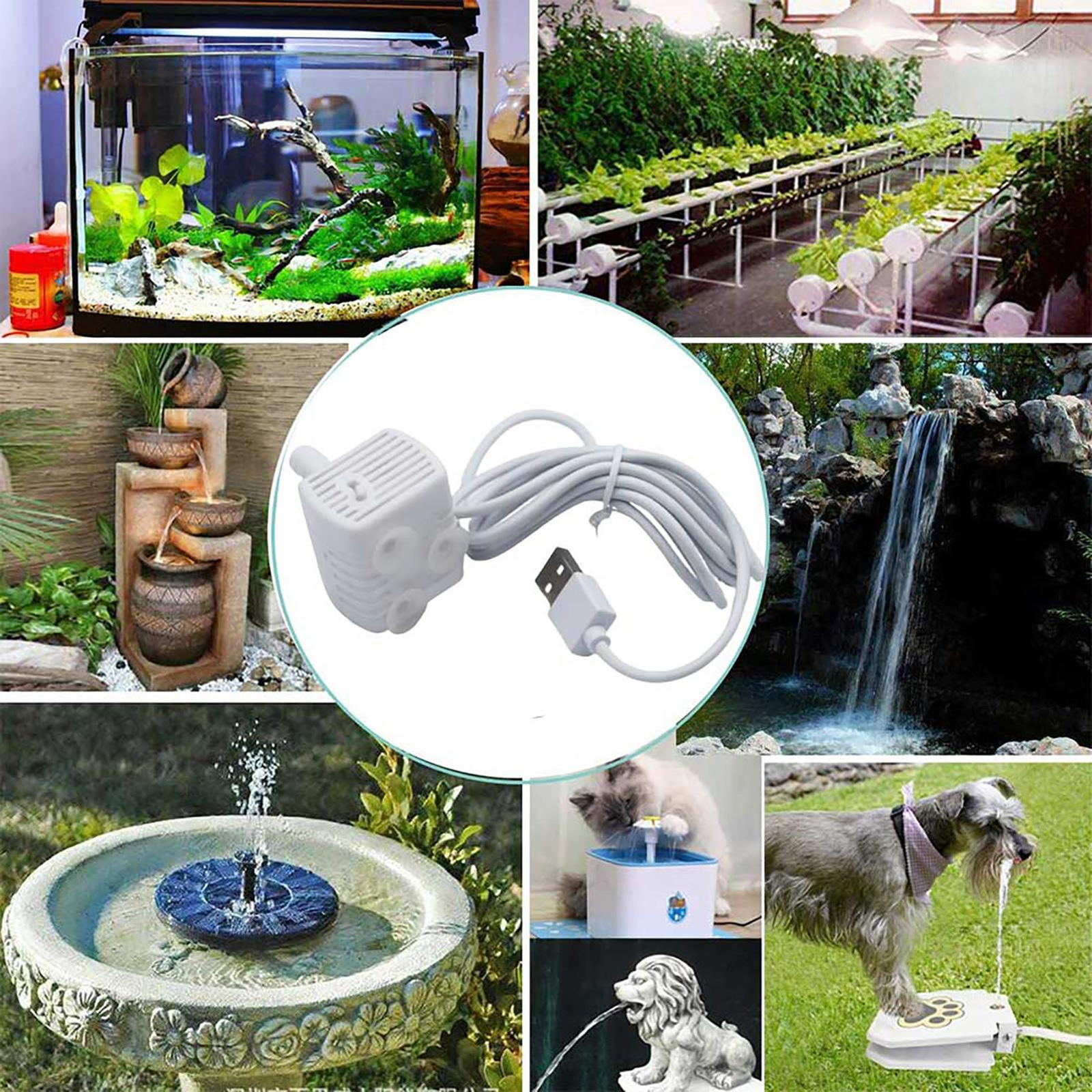 Pet Fountain Water Pump Ultra Quiet Low Consumption Easy To Clean Cats