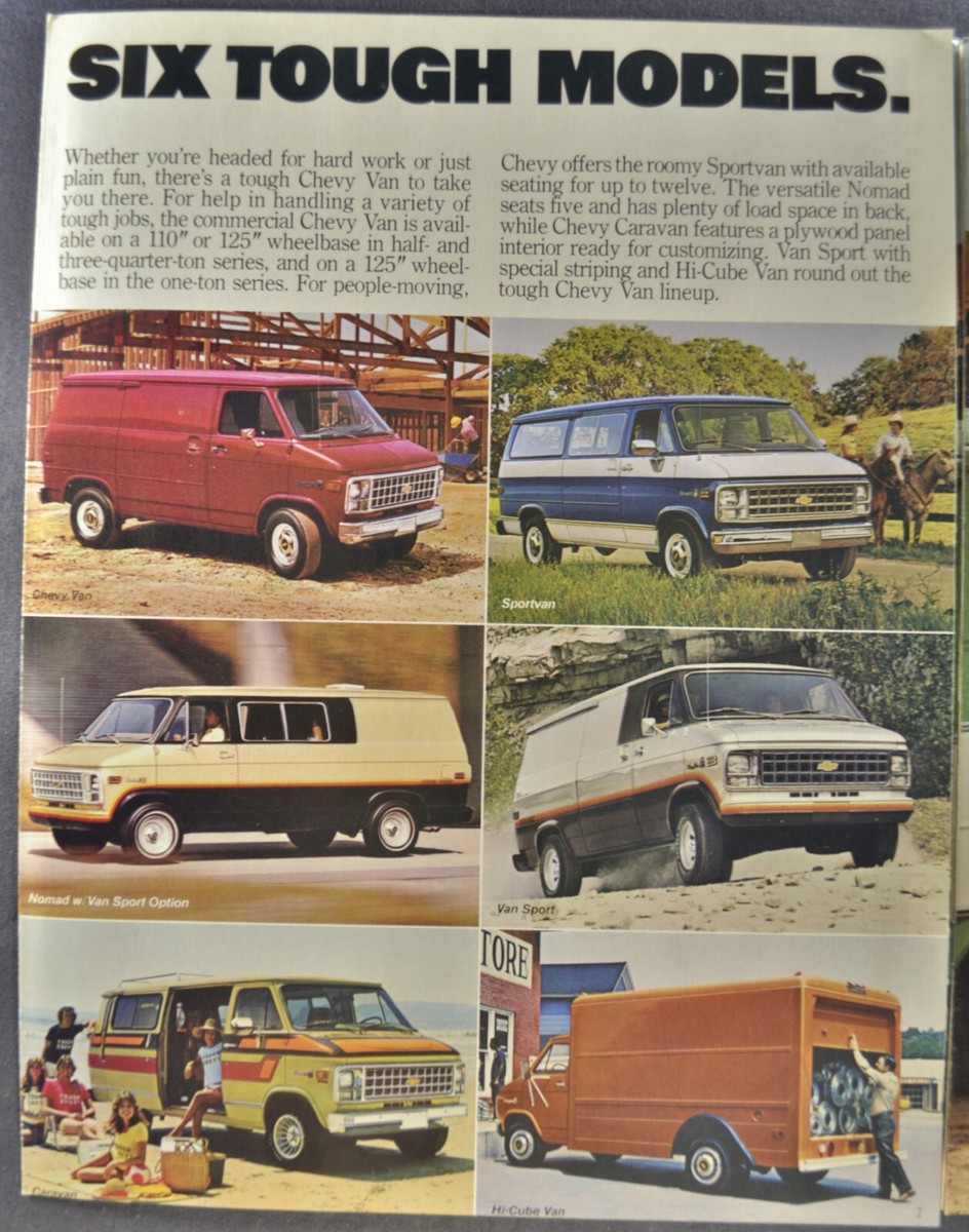1980 Chevrolet Van Truck Brochure Sportvan Caravan Nomad Excellent