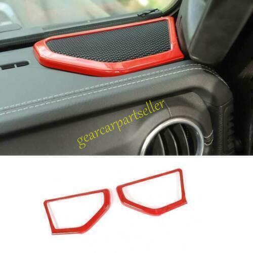 For Jeep Wrangler JL 18-2024 Fiery Red Dashboard Speaker Sound Cover Trim 2PCS - Picture 1 of 8
