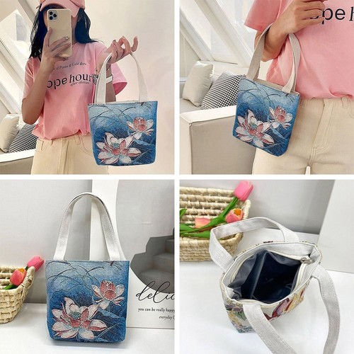 Tragetaschen wiederverwendbar Damen Einkaufstasche schlicht Achsel Handtasche Mode - Bild 8 von 29