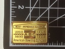 Vtg Brass Belt Buckle 1965 - 1966 ABC Bowling League Award Sport Collectibles