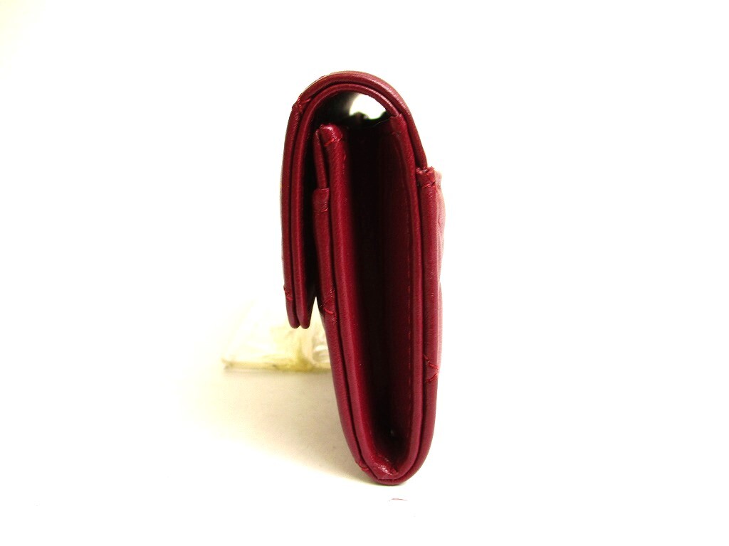 【深みボルドーワイン風カラー】CHANEL★コインケース★24B限定 Authentic CHANEL Matelasse CC Logo Bordeaux Leather Card