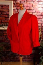 Vintage Originale 80er Blazer Rosso Spalline Giacca Estiva 44