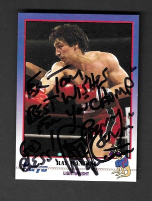 RAY MANCINI Boxing Lightweight Champion Signed Autographed 1991 Kayo Card EX/MT