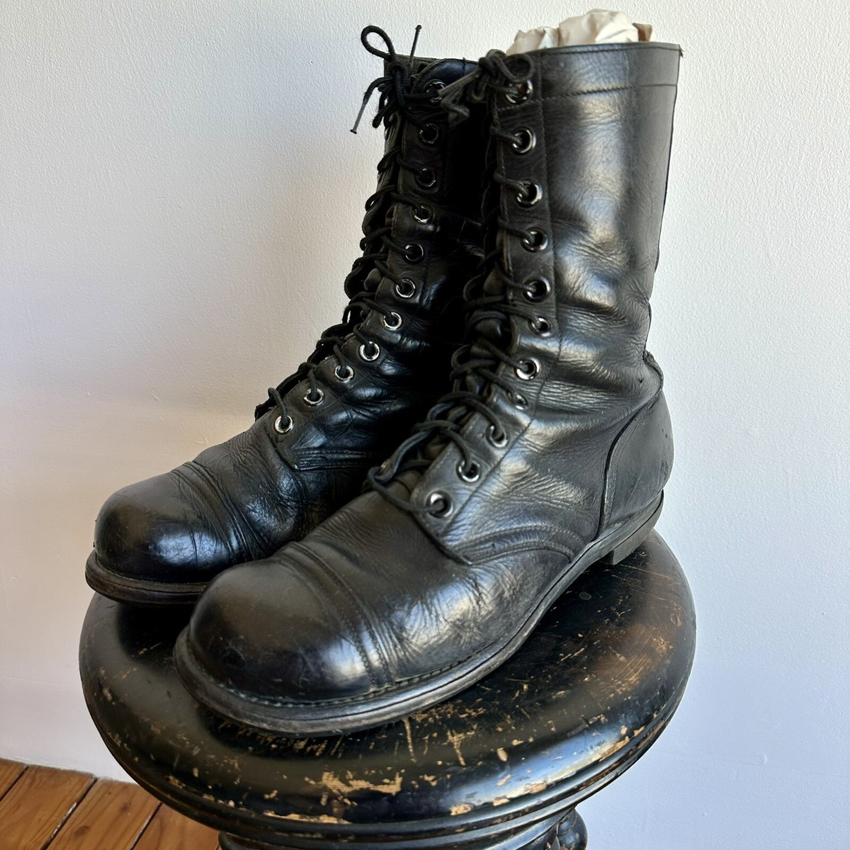 個人装備 US AIR FORCE JUMP BOOTS 1960s 1970s Mens 1960s Vietnam War US Air Force Jump Boots Speed Laces 9.5 R