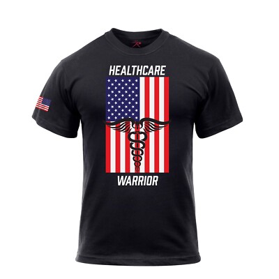 USA Medical Symbol Caduceus Medic Sanitäter Healthcare Warrior Tshirt US Flagge