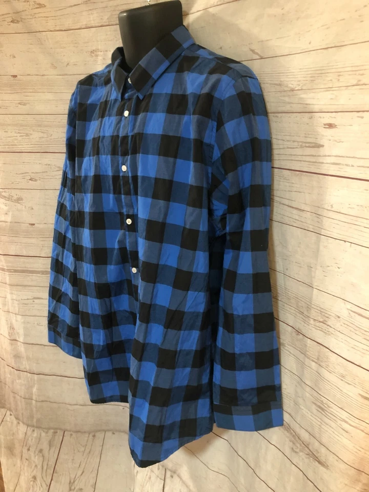 Galaxy By Harvic Men’s Button Up Shirt Long Sleeve Black / Blue Size 2XL - Image 2 of 4