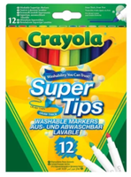 Crayola 12 Supertips Waschbar Filzstifte ?Sortiert Farben? Kinder Kunst Handwerk