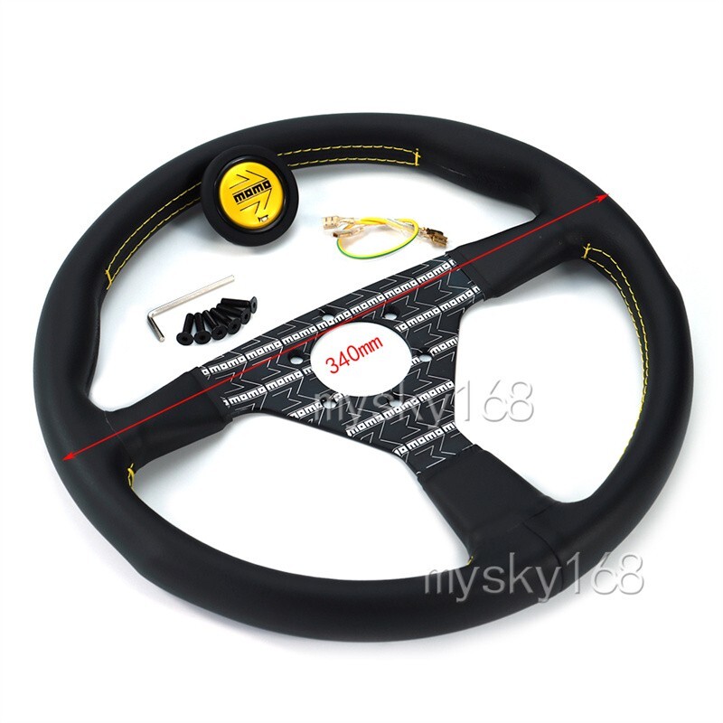 MOMO Doodle Style Flat bracket Sport Racing leather Steering Wheel