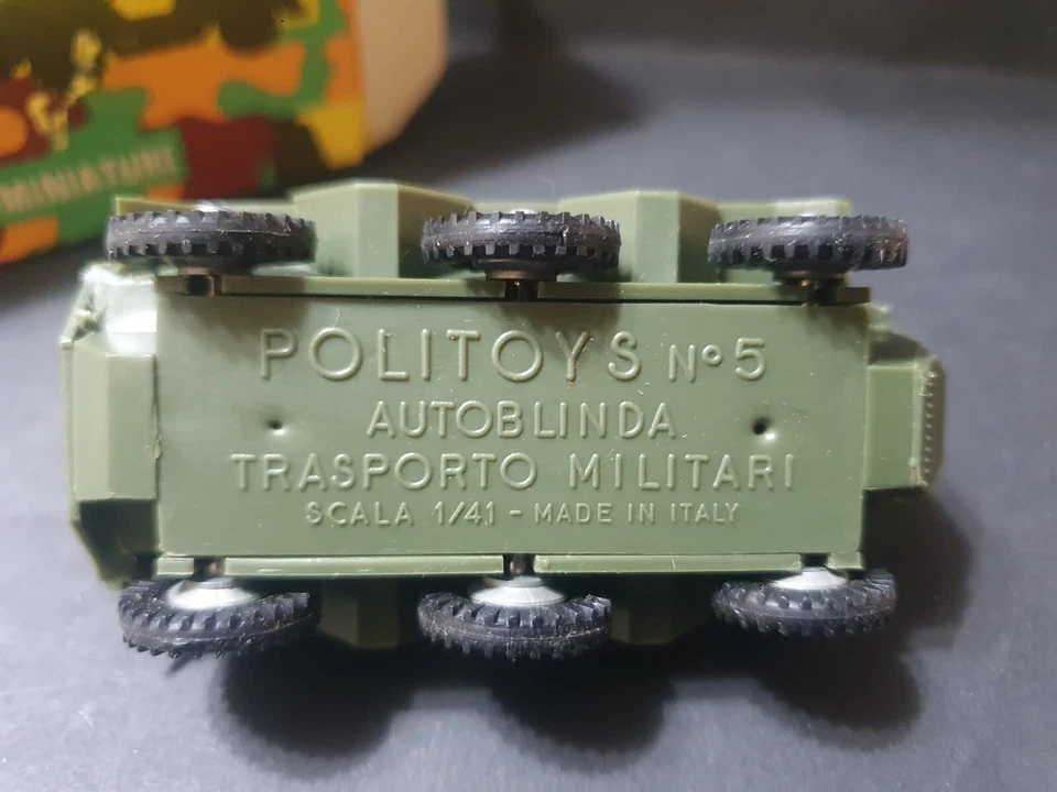 POLITOYS 5 AUTOBLINDA PER TRASPORTO MILITARI 1/41 MICROMINIATURE + BOX - Immagine 4 di 4