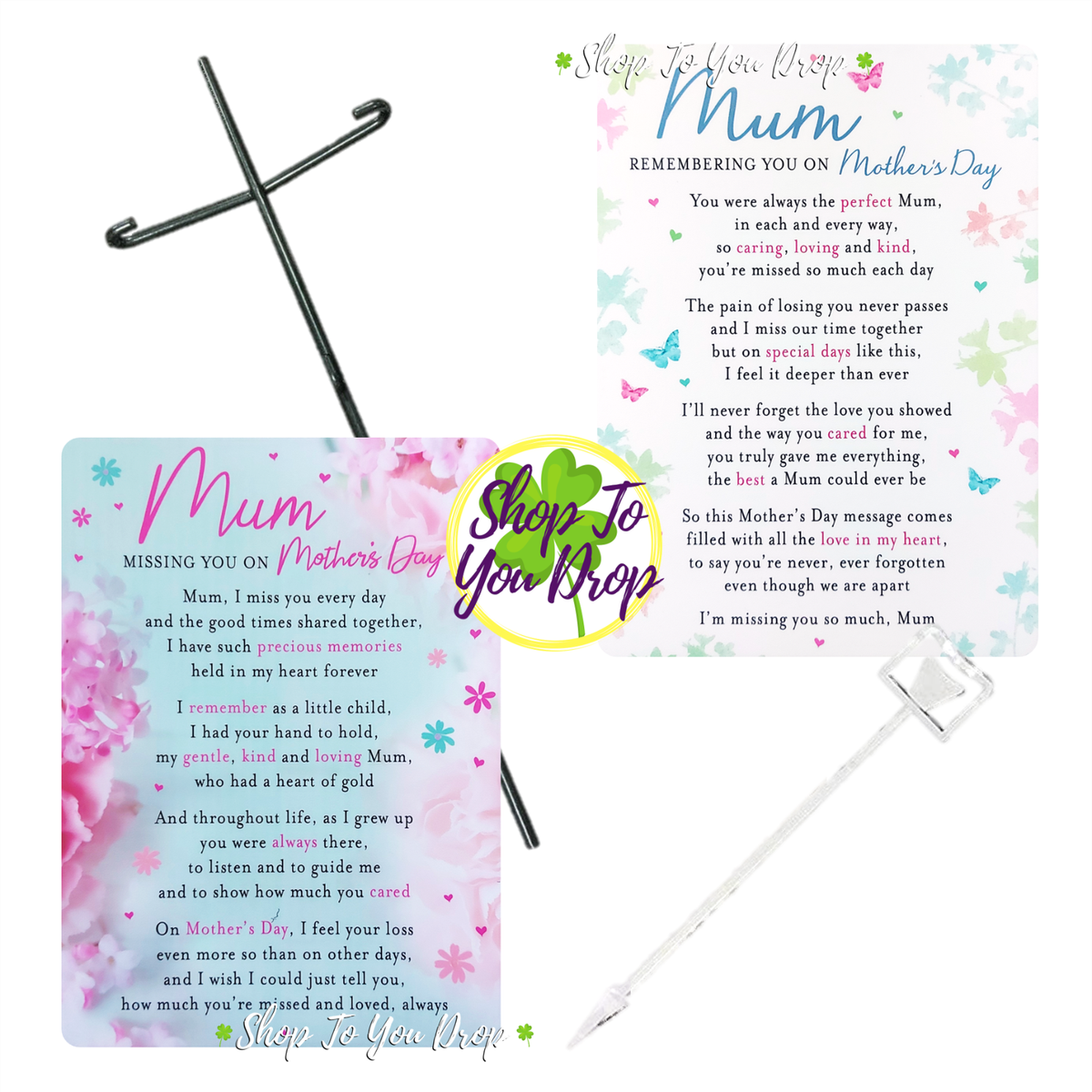 MOTHERS DAY GRAVE CARD MUM Memorial Verse In Loving Memory Mummy