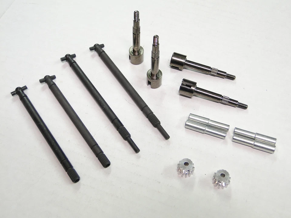 NEW TAMIYA SUPER CLODBUSTER CLOD BUSTER Axle Shafts X2 +Pinion Gear BULLHEAD TC1 - Image 3 of 3