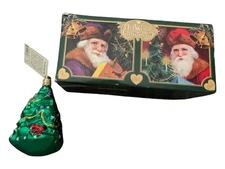 Merck Family's Old World Christmas 4" Ornament Christmas Tree 2001 With Box Tag