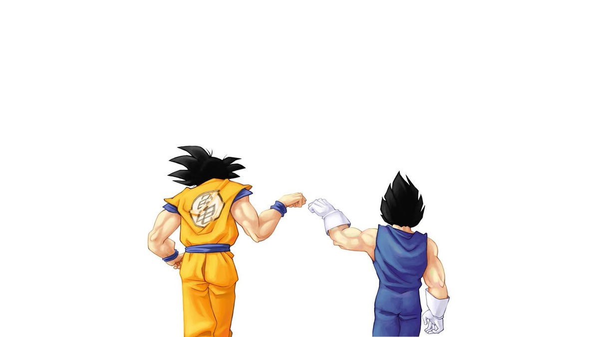 Wallpaper Goku And Vegeta Sab Anime Son Goku Vegeta Behind Dragon Ball Z  Simple Playmat Gaming, image size:1200x675
