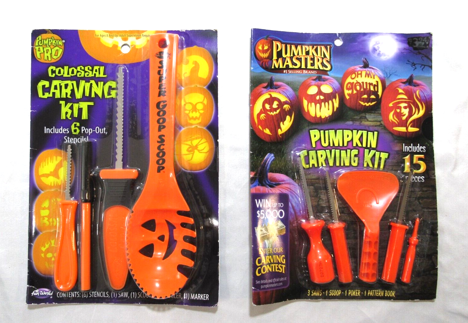 Set of 2 Halloween Pumpkin Masters & Pumpkin Pro All-in-one Pumpkin Carving Kits