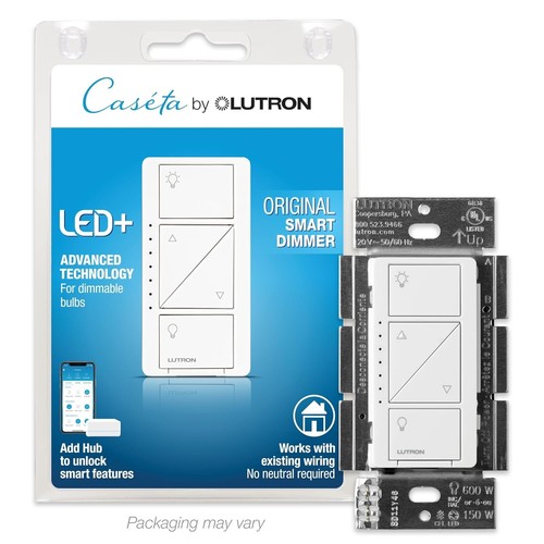 Caseta Original Smart Dimmer Switch with Wireless Remote for Seamless Lighting - Picture 3 of 13