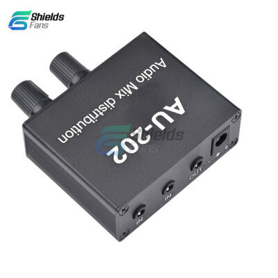 AU-202 Stereo Audio Signal Preamplifier Amplifier for Headphones External Power