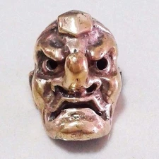 Bead Copper Mask Japanese Japan Men Noh Demon Long Nose Spartan Knife Accs New 
