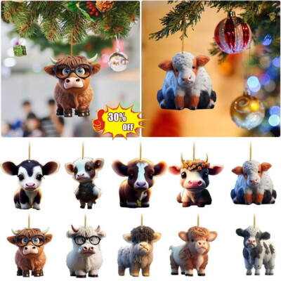 Cute Cartoon Cow Car Pendant Home Tree Decoration Christmas Tree Ornament