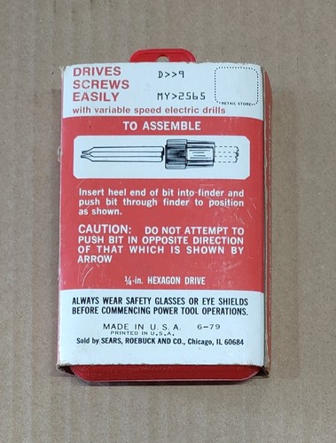 Sears Craftsman 9_2565 5pc Power Screwdriver Bit Set Made in the USA - Picture 2 of 5