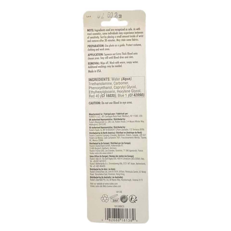 Extra Grueso Falso Gel de Sangre Teatro Escenario Disfraz Maquillaje Vampiro Adulto Halloween Foto 2 de 2