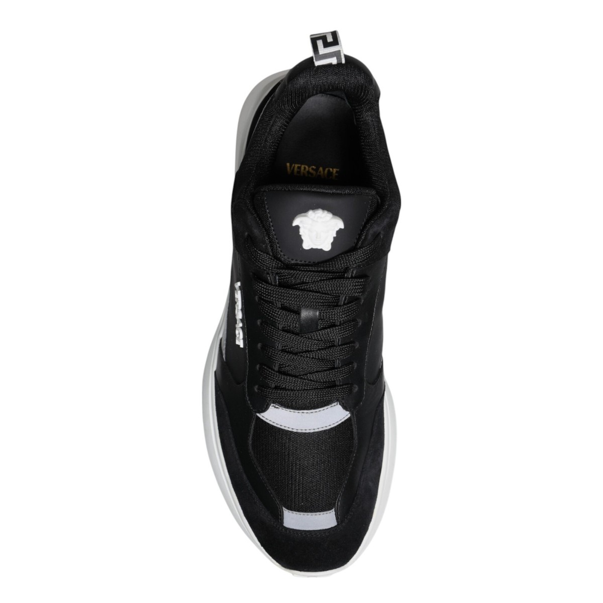 スニーカー VERSACE SNEAKERS BLACK Versace Collection Men's Black Leather Fashion Sneakers