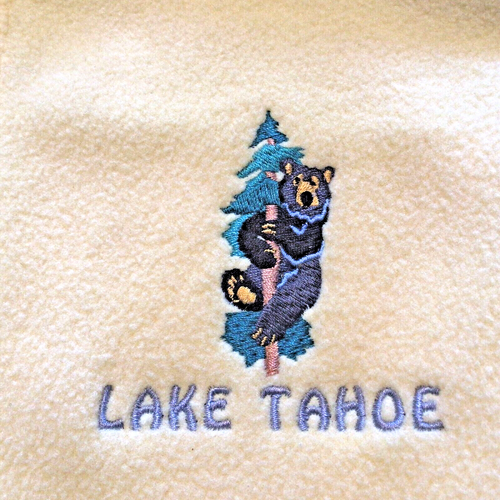 Vest Fleece Embroidered LakeTahoe Yellow/Gray Polar Quality Sportswear Size 8 - Picture 5 of 6