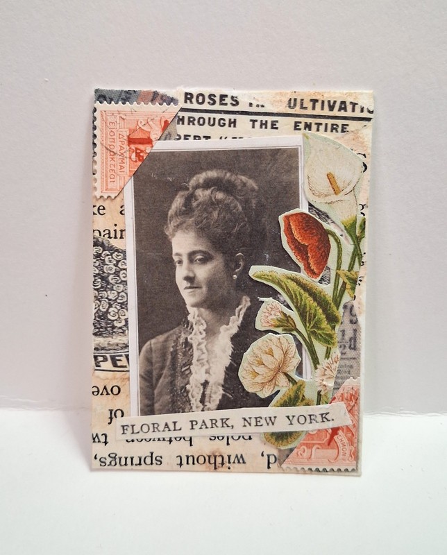 ACEO Original Collage Art Card Vintage Victorian Lady #2 OOAK Signed Sealed Art