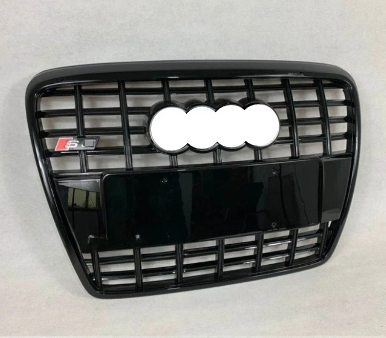 适用于奥迪 A6 C6 Sline Style 2005 2006 - 2011 铬环条前保险杠格栅 — 第 2/2 张图片