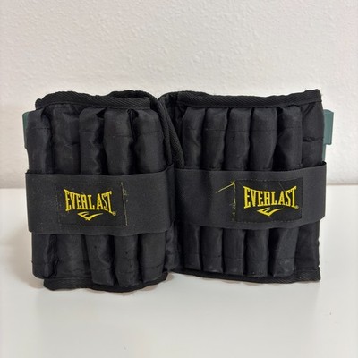 Everlast 10lb Adjustable Ankle Weights Set 5lb Each Black Fitness Training