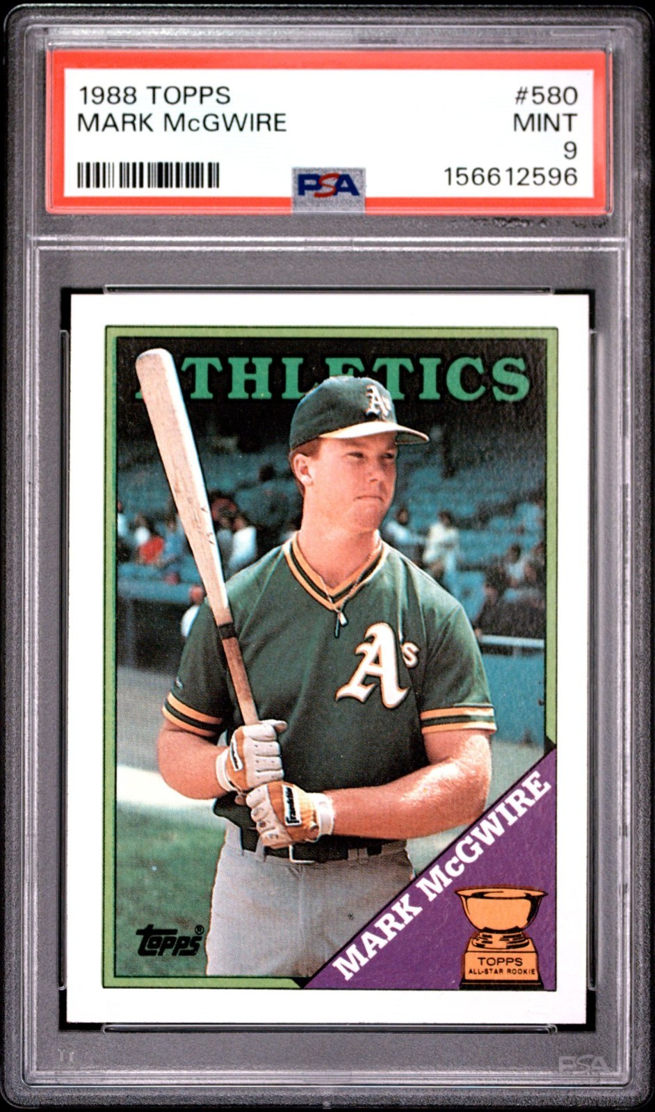 1988 TOPPS #580 MARK MCGWIRE ROOKIE CUP PSA 9