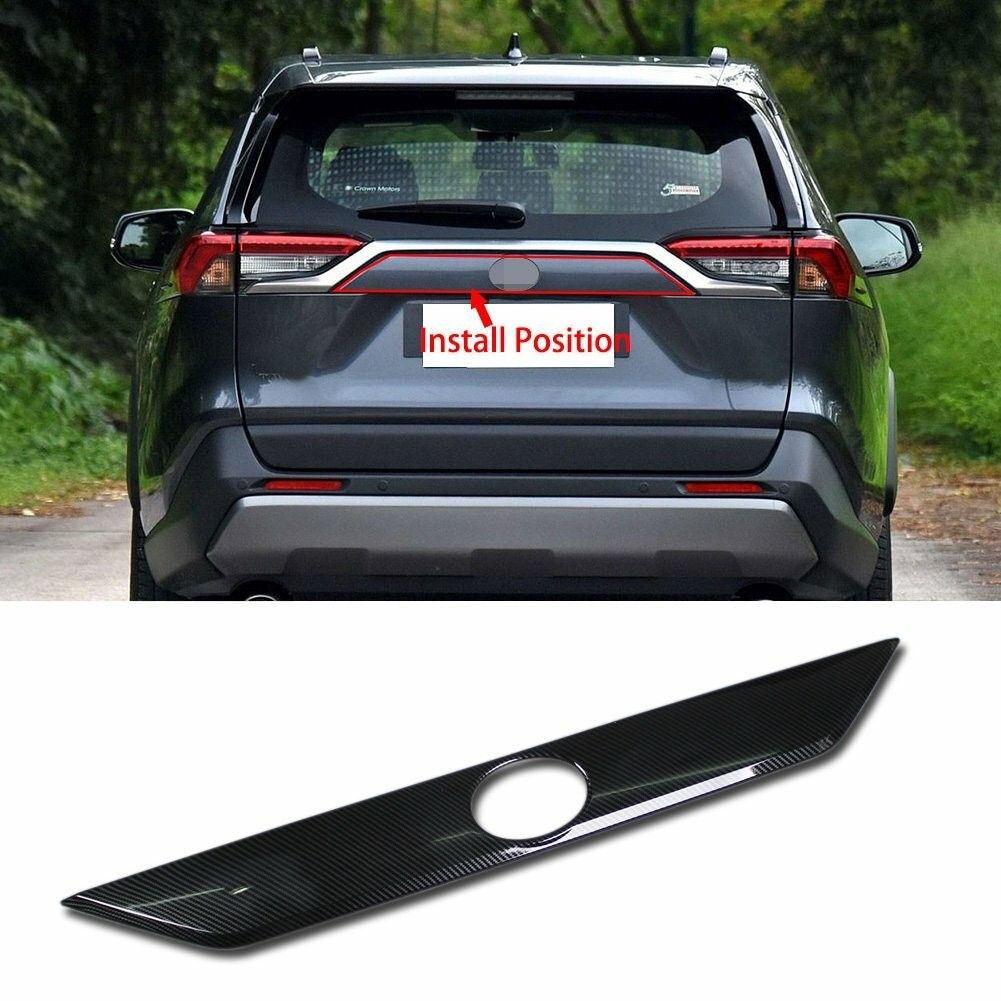 Fits Toyota New RAV4 2019-2022 Rear Trunk Lid Molding Trims Fiber Pattern