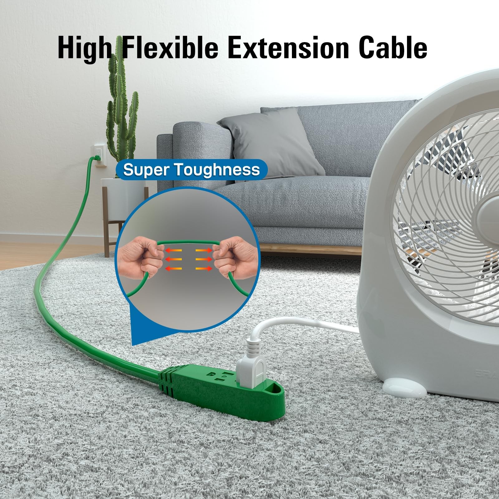 K KASONIC - 25-Feet 3 Outlet Extension Cord UL Listed 16/3 SJTW 3-Wire Ground...