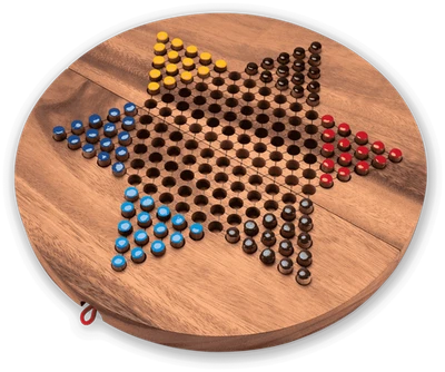 Halma XL rund – Stern-Halma / Chinese Checkers aus edlem Samena-Holz für 2 bis 6 - Bild 1 von 4