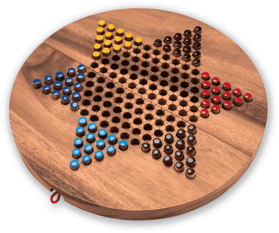 Halma XL rund – Stern-Halma / Chinese Checkers aus edlem Samena-Holz für 2 bis 6 - Bild 1 von 4