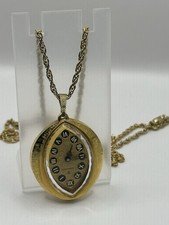Vintage "Services" Pendant Watch 1 Jewel Swiss Movement Gold Tone Mechanical
