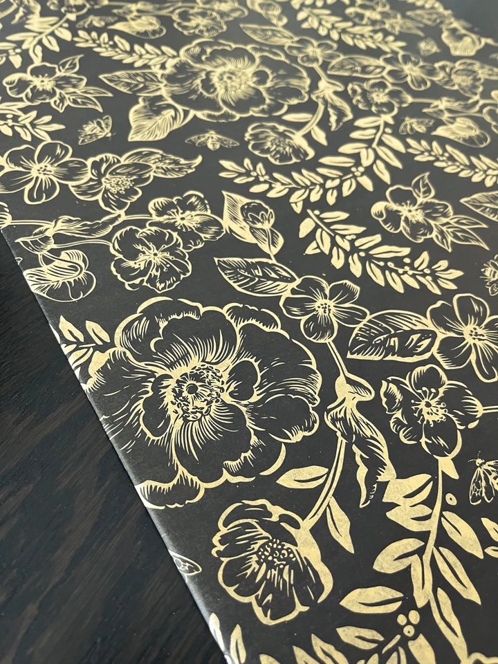 BLACK TIMELESS FLORAL Design Tissue Paper Sheets Choose Size & Package Amount - Image 4 of 4