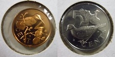 British Virgin Islands 1 & 5 Cents 1973 1974 Proof Bird BVI (2) Coins i2998