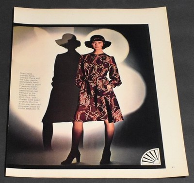 1974 Print Ad Sexy Fashion Long Legs Lady Heels Brunette Star Dress Smooth Art L