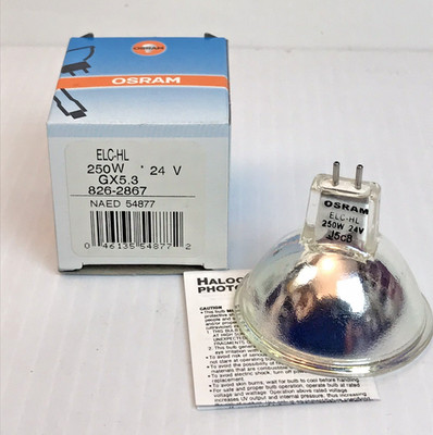 Osram Halogen Display/Optic Lamp ELC-HL 250W 24V  GX5.3 826-2867 NAED 54877