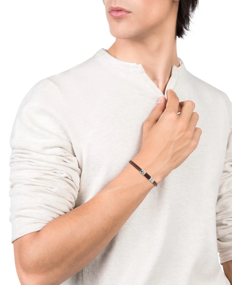 Pulsera Viceroy Caballero Acero Y Piel Trenzada Marrón 6456p01011 - Imagen 2 de 4