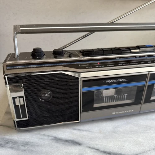 VTG Realistic Radio 2Cassette Deck-Retro Boombox Model #SCR-29