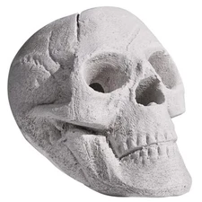 Ceramic Fire Pit Skull Logs for Indoor or Outdoor Fireplaces, Fire White-1 pack
