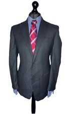 CROMBIE LUXURY DESIGNER SUIT CHARCOAL GREY TAILORED FIT 40x34x33