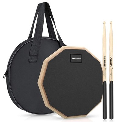 Practice Pad 12'' Übungspad Gummi Schlagzeug Drumpad Drums Percussion mit Tasche