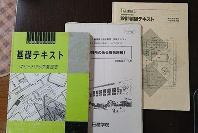Design Drafting Textbooks for First Class Architect Exam Set of 3 Vintage Japane